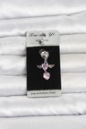 316L Cerrahi Çelik Pembe Zirkon Taşlı Kanat Model Göbek Piercing