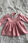 Pembe Triko Kışlık Kız Çocuk Bebek Elbise
