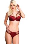 Le Jardin Bordo Renk Destekli Sütyen Takım