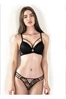 Le Jardin Siyah Renk Destekli Sütyen Takım