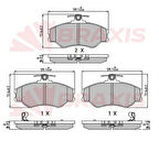 Braxıs Aa0609 Ön Fren Balatası Hyundaı H100 Mınıbus 1994-2005 H100 Kamyonet 1993-2002