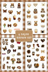 4 Sayfa Kahverengi-Brown-Leopar Sticker Set Planner Ajanda Bullet Journal Için Uygun Set