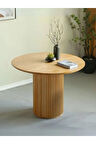 Breeze Yuvarlak Ahşap Bohem Masa 90x90