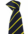 Brianze Sarı Lacivert Çizgili Kravat FB-1
