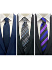 Brianze Desenli 3'lü Kravat Ve Mendil Set
