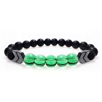 Yeşil Kuvars & Hematit & Siyah Oniks Doğal Taş Erkek Bileklik