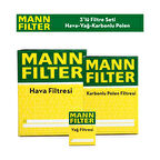 Citroen Berlingo 1.6 HDİ Filtre Bakım Seti 3'Lü 2019-2020 MANN BS115113K