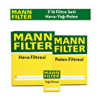 Peugeot Partner 1.6 HDİ Filtre Bakım Seti 3'Lü 2008-2011 MANN BS115426