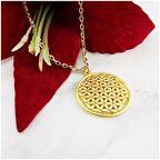 Altın Kaplama Kadın Yaşam Çiçeği Kolye