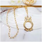 Altın Kaplama Zincir Kadın Baykuş Kolye