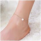 Gold Renk Zincir & İnci Kadın Halhal