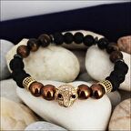 Zirkon Taş Aparat Kaplangözü & Lav Taş & Hematit Doğal Taş Bileklik