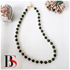 Yeşil Akik Doğal Taş & Altın Kaplama Kadın Kolye