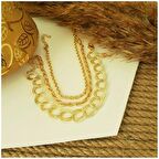 Altın Kaplama Üç Sıra Zincir Kadın Bileklik