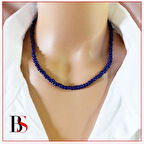 Eflatun Renk Kesme Boncuk Kadın Kolye