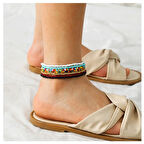 Karışık Renkli Kesme Boncuk Kadın Halhal - 7 Adet