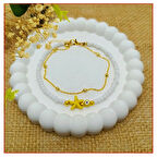 Beyaz Boncuk & Nazar Boncuğu Deniz Yıldızı Kadın Halhal