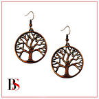 Bronz Renk Hayat Ağacı Kadın Küpe