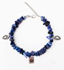 Lapis Lazuli Doğal Taş & Horusun Gözü Kadın Halhal