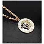 Altın Kaplama Medusa Kadın Kolye