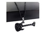 Mat Siyah Renk Gitar Erkek Kolye