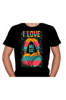 I Love Müsic Müzik Kulaklık Tişört Unisex T-shirt