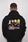 Chibi Black Pink Kore Korea Sweatshirt Unisex Kapüşonlu Hoodie