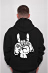Rock'n Roll Game Play Playstation Sweatshirt Unisex Kapüşonlu Hoodie