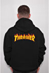 Trasher Magazine Logo Alev Sweatshirt Unisex Kapüşonlu Hoodie