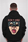 Don't Care Mask Face Sweatshirt Unisex Kapüşonlu Hoodie