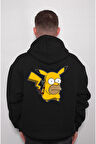 Homer Simpson Beer Pikachu Pikaçu Pokemon Sweatshirt Unisex Kapüşonlu Hoodie