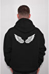 Angel Melek Kanat Tüy Iyilik Sweatshirt Unisex Kapüşonlu Hoodie