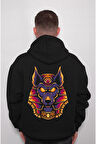 Anubis Mısır Egypt Piramit Firavun Köpek Sweatshirt Unisex Kapüşonlu Hoodie