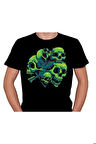 Skull Die Kuru Kafalar Green Skull Tişört Unisex T-shirt