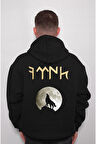 Bozkurt Kurt Türk Dolunay Göktürkçe Sweatshirt Unisex Kapüşonlu Hoodie