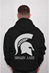Moaon Aabe 300 Spartalı Kask Savaşçı Sweatshirt Unisex Kapüşonlu Hoodie