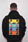 Pokemon All Caracters Pikachu Bulbasaur Charizard Sweatshirt Unisex Kapüşonlu Hoodie