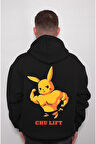 Pokemon Pikachu Pika Chulift GYM Fitness Sweatshirt Unisex Kapüşonlu Hoodie