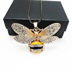 Altın Kaplama Zirkon Taş Kadın  Arı Kolye