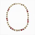 Altın Kaplama Sar & Pembe Renk Kadın Zincir Kolye