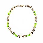 Altın Kaplama Sarı & Yeşil Neon Kadın Zincir Kolye