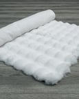 Beyaz Modern Kabartmalı Salon Halısı Polyester Dokuma Koridor