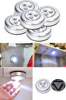 Busstier Kablosuz Yapışkanlı Dokunmatik LED Lamba - 3 Ledli Dolap, Gece ve Kamp Lambası
