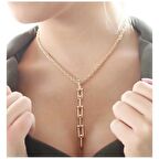 Altın Kaplama Burgu Zincir & Tiffany Model Kadın Kolye