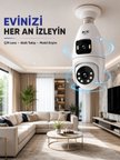 Çift Lens Wi-Fi Ampul Kamera ve Mobil Kontrol Yüksek Çözünürlüklü