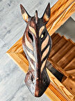 Zebra Mask Totem Aborjin Tipi Duvar Objesi Mindi Ağacı El Oyması Büyük Boy 40 cm