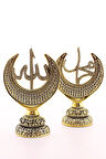 2'li Gold Allah Muhammed Hilal Orta Boy Biblo 20cm