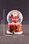 Merry Christmas Sevimli Noel Baba Temalı  Mini Boy Işıklı Kar Küresi 6,5 cm 1
