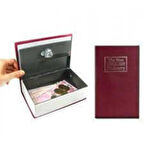 Sözlük Kitap Kasa Şeklinde Gizli Kasa Metal Kumbara Kasa Bordo