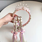 örgülü prenses çocuk tacı 